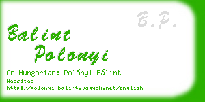balint polonyi business card